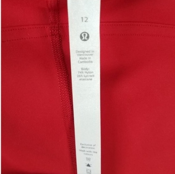 LULULEMON Instill High Rise Leggings Yoga Tight Size 12 Red - Picture 4 of 6